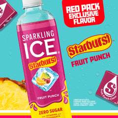 Sparkling Ice Starburst Red Pack Black Cherry can for a fruity, low-calorie option