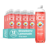 Sparkling Ice Strawberry Lemonade bottle 17 oz—zero sugar and vitamins.