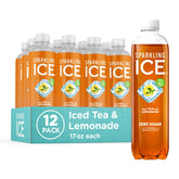 Sparkling Ice Tea Lemonade bottle front shows zero sugar refreshment.
