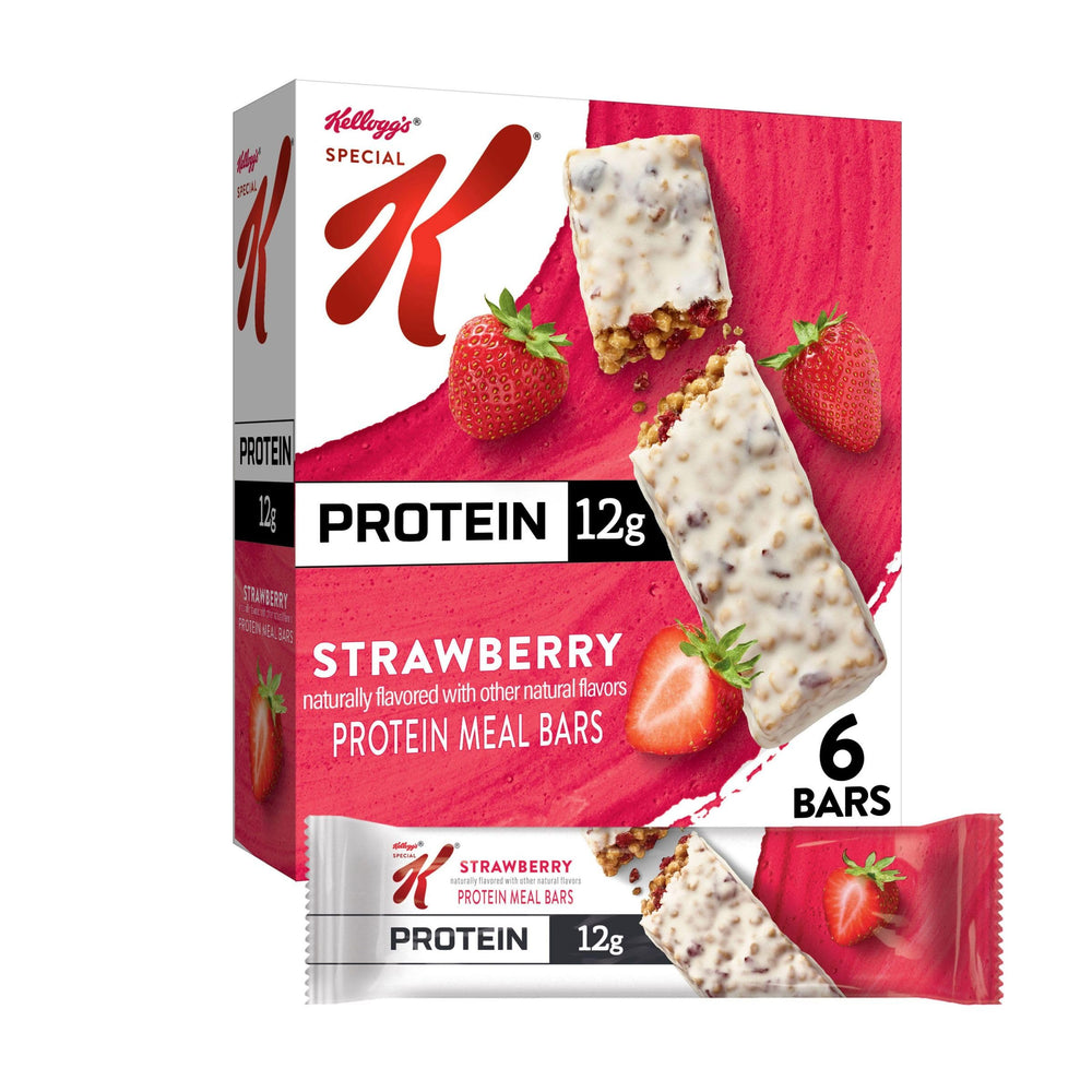 Special K Protein Bar Strawberry box seen in tidy kitchen, convenient for meals on the go