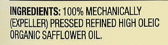 Spectrum Organic Safflower Oil glass bottle, clean taste for hot or cold dishes.