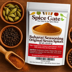 Spice Gate Baharat being sprinkled into pot adds depth of flavor