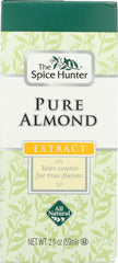 Spice Hunter Almond Pure extract bottle enhances baked goods with almond aroma.