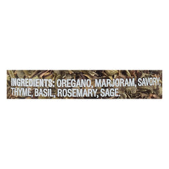 Close-up of Spice Islands Italian Herb Seasoning label and blend