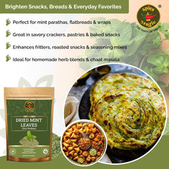 Spice Magic Dried Mint Leaves dried-leaves-closeup – vibrant green leaves with natural aroma