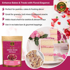 SPICE MAGIC rose petals baking ingredient enhances desserts with natural color.
