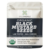 Spice Profile black mustard seeds in a resealable pouch for fresh, pantry-friendly flavor.