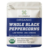 Spice Profile black peppercorns whole sealed pouch ready for use and freshness