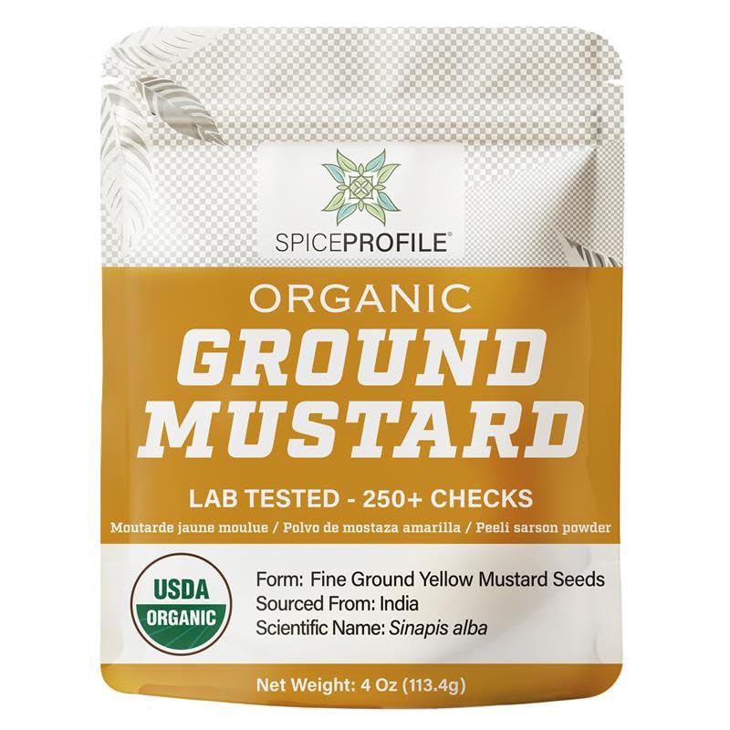 Spice Profile Ground Mustard pouch preserves freshness for easy cooking.