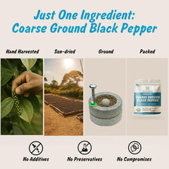 Spice Profile organic coarse-ground pepper 10-mesh close-up highlights bold texture.