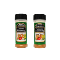 Spice Supreme Greens Seasoning bottle pouring for flavorful salads and roasted vegetables