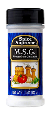 Spice Supreme MSG shaker front view adds savory depth to everyday meals
