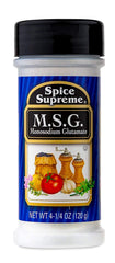 Spice Supreme MSG shaker front view adds savory depth to everyday meals