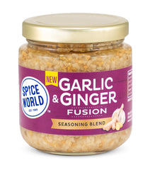 Spice World Garlic Ginger Fusion jar ready for quick stir-fries.