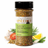 Spiced Up by Chef Calvin Tuscan seasoning bottle pour adds bold garlic flavor for versatile cooking.