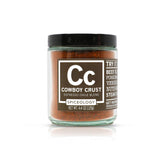 Spiceology Cowboy Crust Espresso Chile Seasoning jar ready for bold flavor on meats.