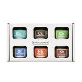 Spiceology Signature Series BBQ set image showing six rubs for grilling success
