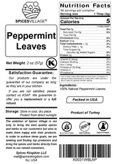 Spices Village dried mint leaves showcase warm, aromatic flavor for blends