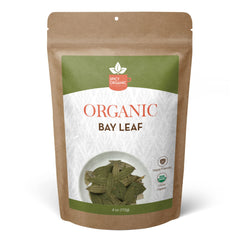 SPICY ORGANIC Bay Leaf whole leaves in resealable pack for fresh flavor in cooking.