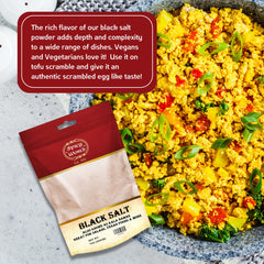 Spicy World black salt powder in a bowl ready for tofu scramble.
