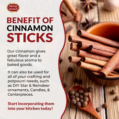 Spicy World cinnamon sticks ideal for tea and hot drinks infusion.