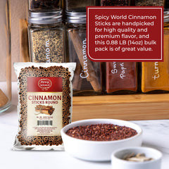 Spicy World Saigon cassia cinnamon sticks long 3+ inches ideal for simmering and recipes.