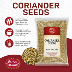 Spicy World coriander seeds whole in glass jar for easy storage