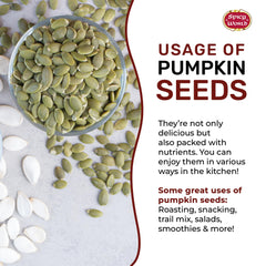 Spicy World dry pumpkin seeds preserve shelf life with a moisture-free crunch.