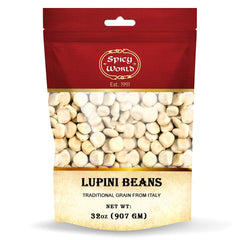 Spicy World lupini beans bulk bag, ideal for protein-packed Mediterranean dishes.