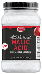 Spicy World Malic Acid Powder jar displays pure food-grade formula for sour flavoring.