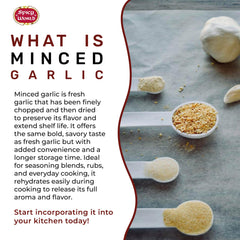 Spicy World minced garlic rehydrates quickly during stir-fries and sauces.