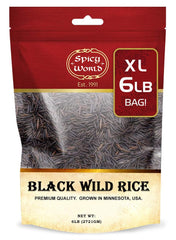Spicy World Minnesota Grown Black Wild Rice bag highlighting freshness and versatility in cooking