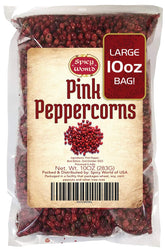 Spicy World Pink Peppercorns in a 10 oz bag add delicate berry heat to dishes.
