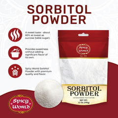 Spicy World Sorbitol powder measuring spoon for precise portions.