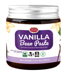 Spicy World Vanilla Bean Paste jar front shows rich color and real bean specks for baking.