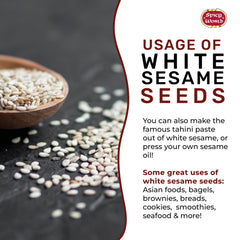 Spicy World white sesame seeds sprinkled on bread highlight white color in baking