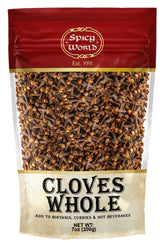 Spicy World whole cloves in 7 oz bag front view for cooking and fragrance