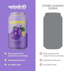 Spindrift Concord Freeze sparkling glass pouring shows light bubbles and refreshing taste