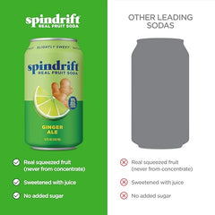 Spindrift Ginger Ale lightly carbonated for smooth, easy drinking moments