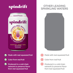 12-pack display of Spindrift Island Punch, convenient multi-pack