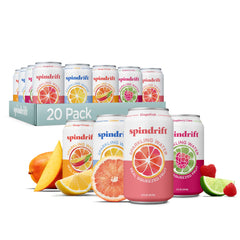 Spindrift Lemon can showing bright, crisp real fruit flavor for a refreshing sip