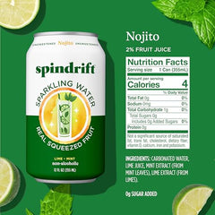 Spindrift Nojito glass-serve: refreshing presentation for casual sipping.