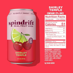 Spindrift Shirley Temple with real squeezed fruit highlighting fresh juice