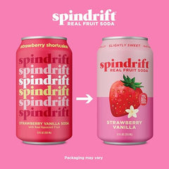 Spindrift Strawberry Shortcake bottle-pour: release real fruit aroma while pouring.