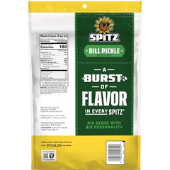 Spitz Dill Pickle Sunflower Seeds bag showcases bold flavor for quick cravings.