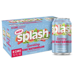 SPLASH REFRESHER Kiwi Watermelon can close-up with crisp flavor and zero calories.