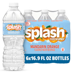 SPLASH REFRESHER Mandarin Orange bottle six-pack delivering zero sugar hydration for on-the-go