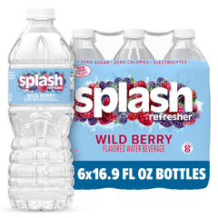 SPLASH REFRESHER Wild Berry bottle front view for tasty daily hydration.