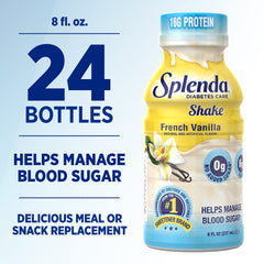 SPLENDA Diabetes Care Shakes 16g protein label close-up highlights protein-rich nutrition