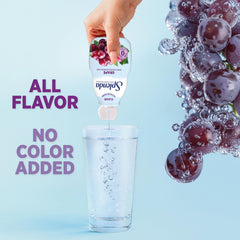 SPLENDA grape liquid water enhancer bottle cap close-up showing leak-proof on-the-go design.